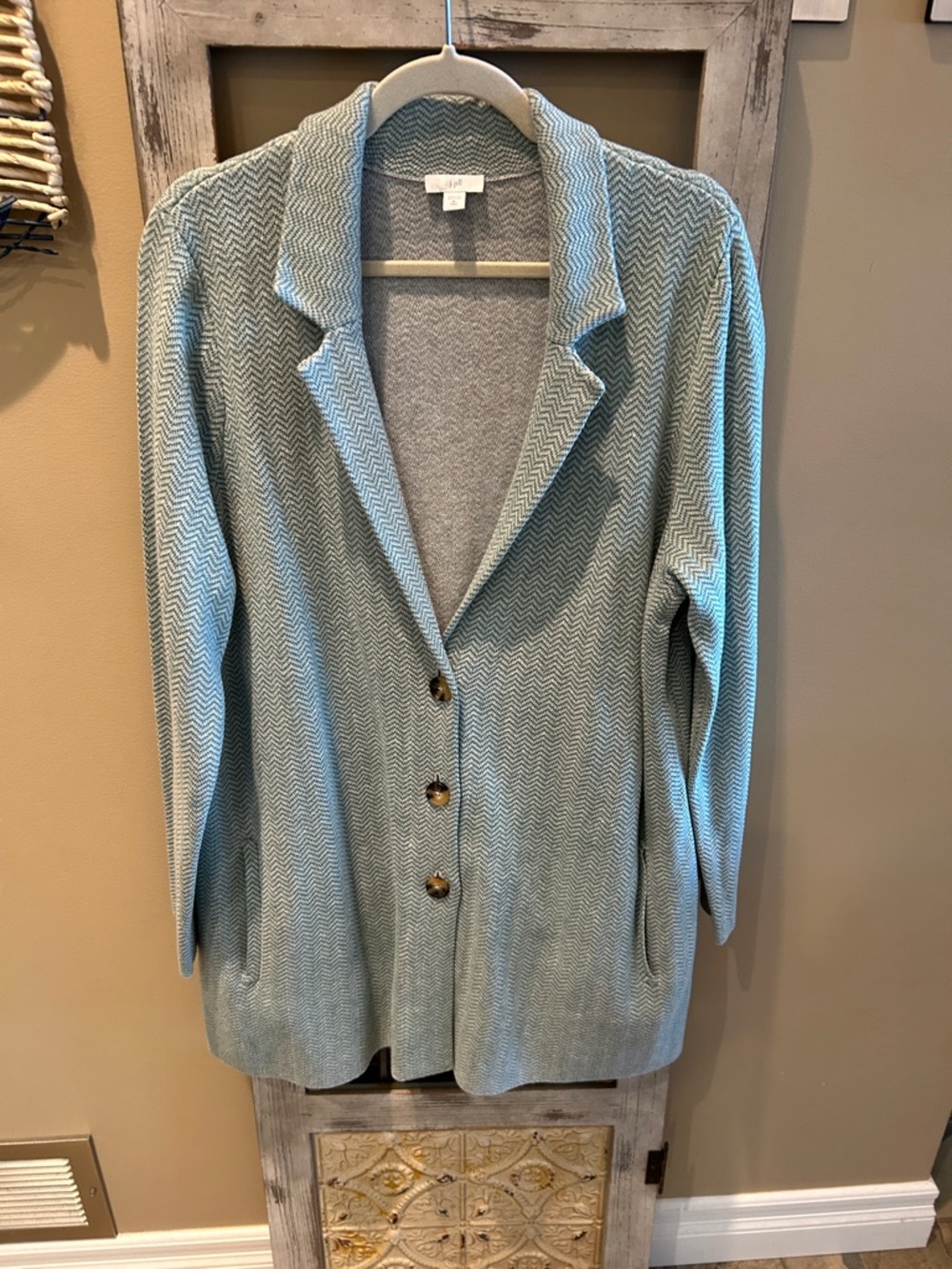 J. Jill Light Chevron Knit Blazer